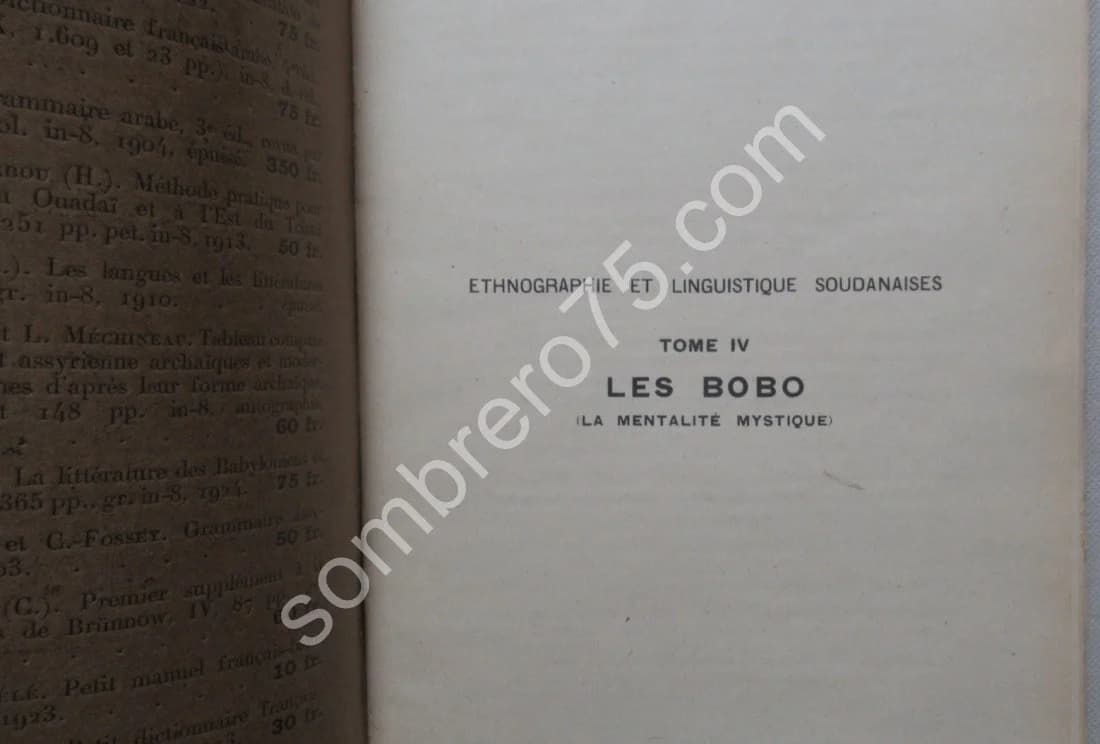 Les Matériaux d'Ethnographie et de Linguistique Soudanaises. Les Bobo. J Cremer - Image 3