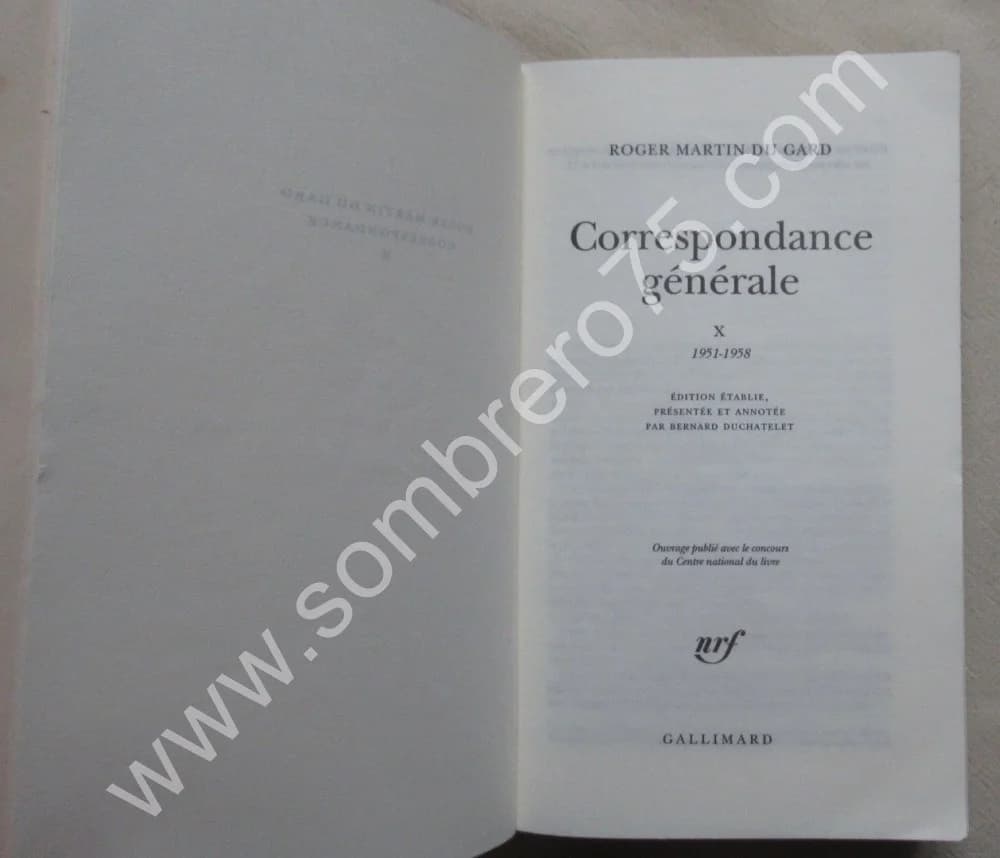 Roger Martin du Gard. Correspondance Générale Tome X - Image 3