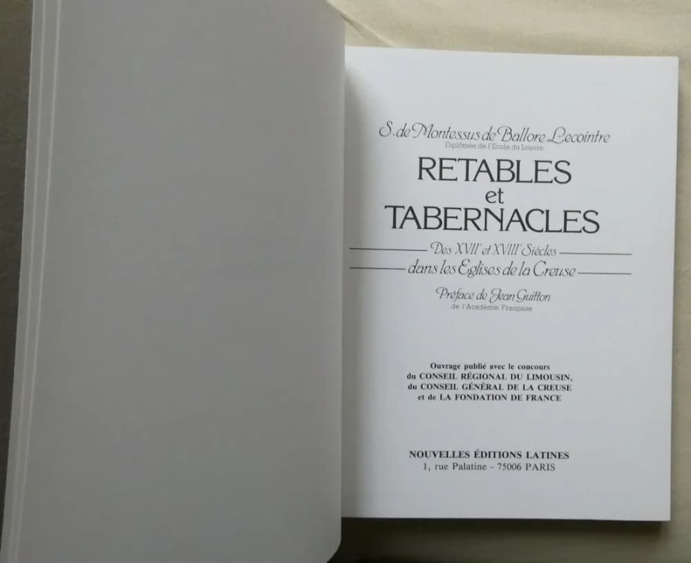 Retables et Tabernacles. XVII et XVIII Eglises de la Creuse - Image 3