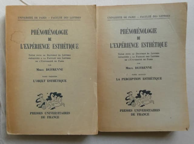 Couverture de Phénoménologie de l'Exprérience Esthétique. 2 Tomes