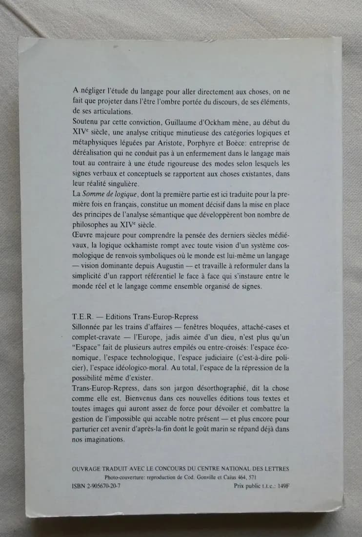 Somme de Logique 1ère Partie. Guillaume d'OCKHAM - Image 4