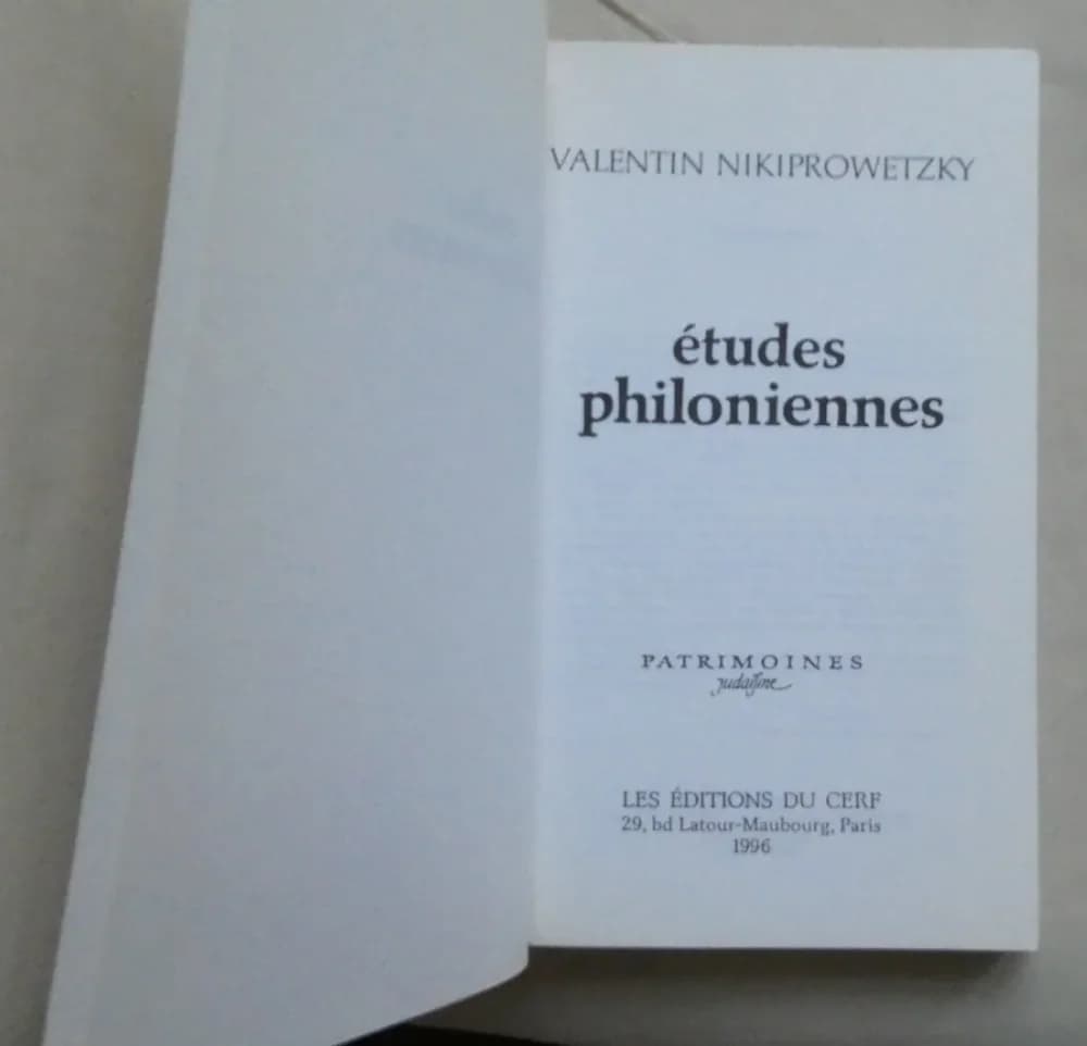 Etudes Philoniennes. V. NIKIPROWETZKY - Image 3