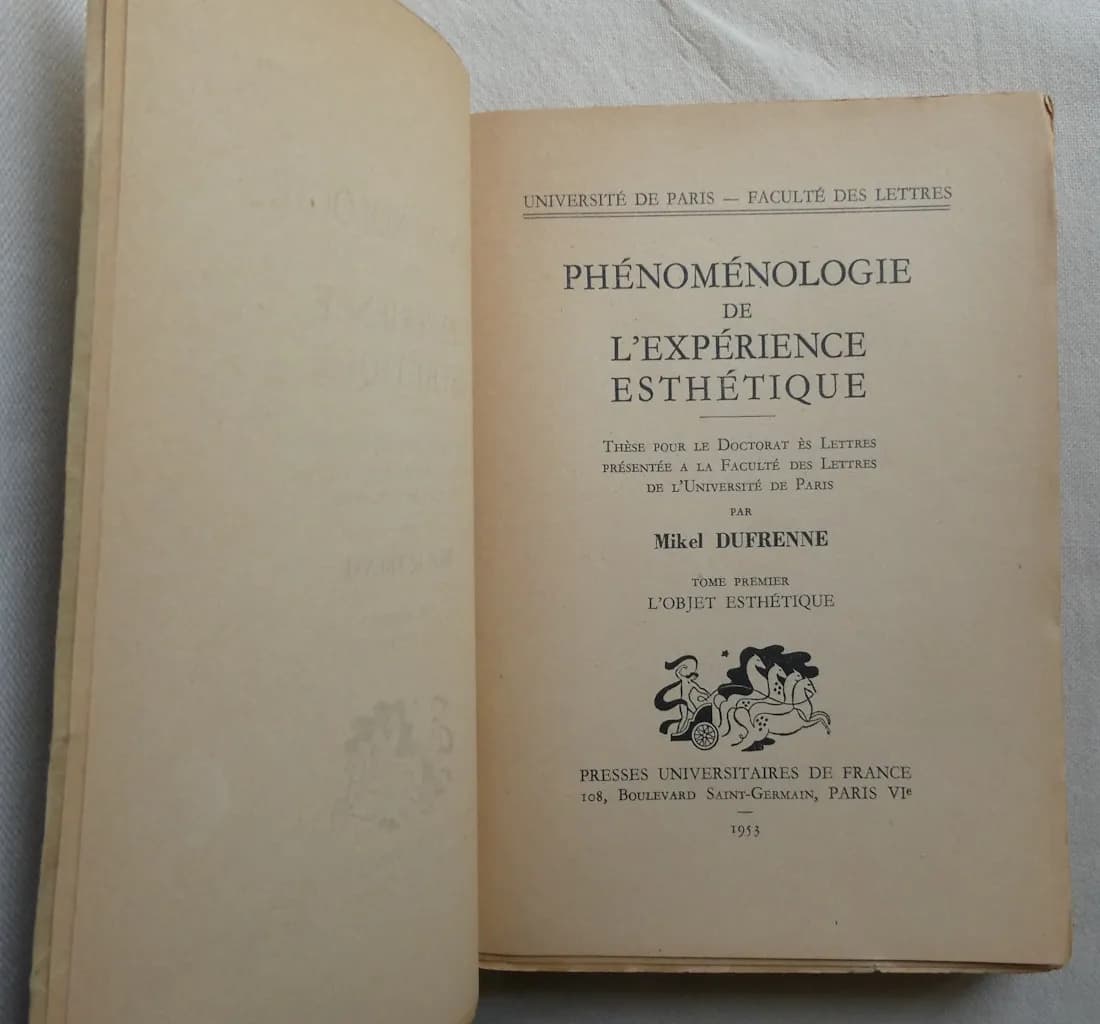 Phénoménologie de l'Exprérience Esthétique. 2 Tomes - Image 3