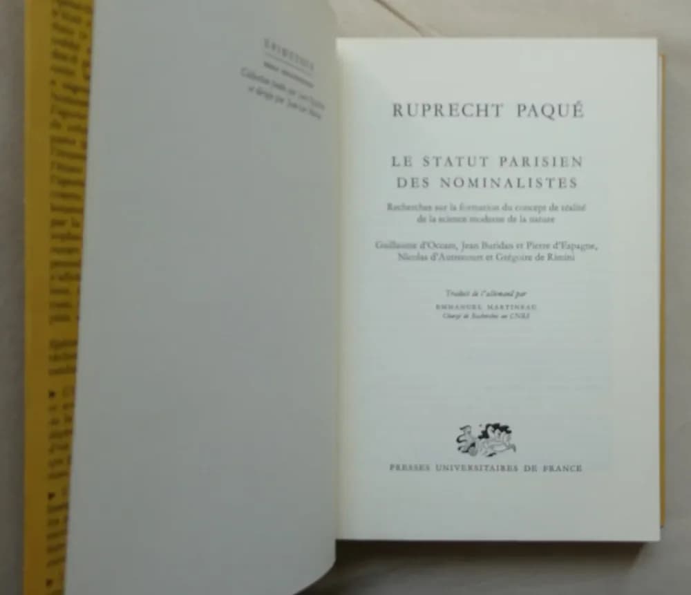 Le Statut Parisien des Nominalistes. Ruprecht PAQUE - Image 3
