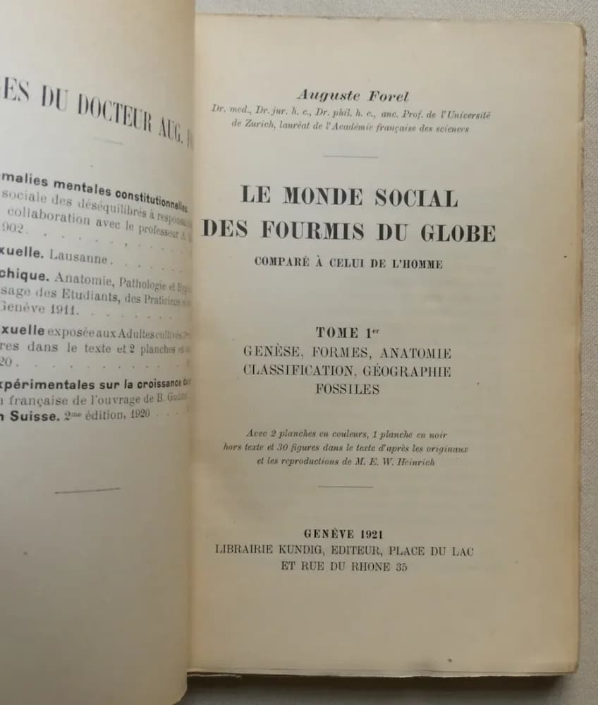 Le Monde Social des Fourmis. A. FOREL 5 Tomes - Image 3