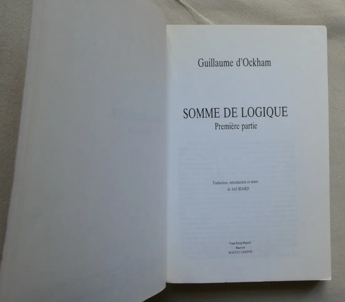 Somme de Logique 1ère Partie. Guillaume d'OCKHAM - Image 3
