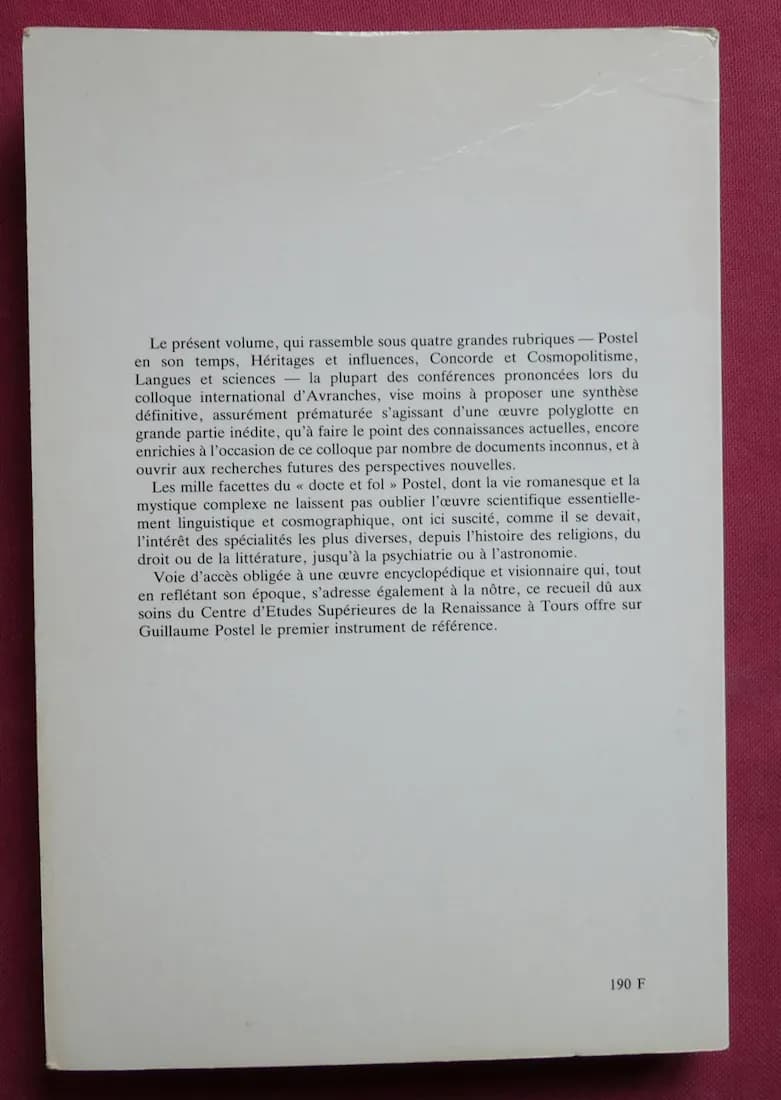 Guillaume Postel 1581-1981. Actes du Colloque International 1981 - Image 5