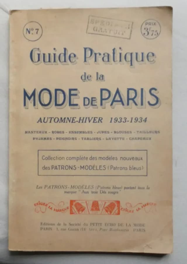 Couverture de Guide Pratique de la Mode de Paris. Automne Hiver 1933-1934