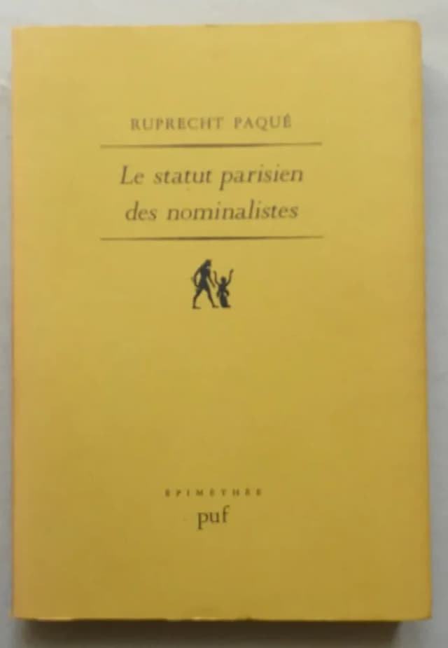 Couverture de Le Statut Parisien des Nominalistes. Ruprecht PAQUE