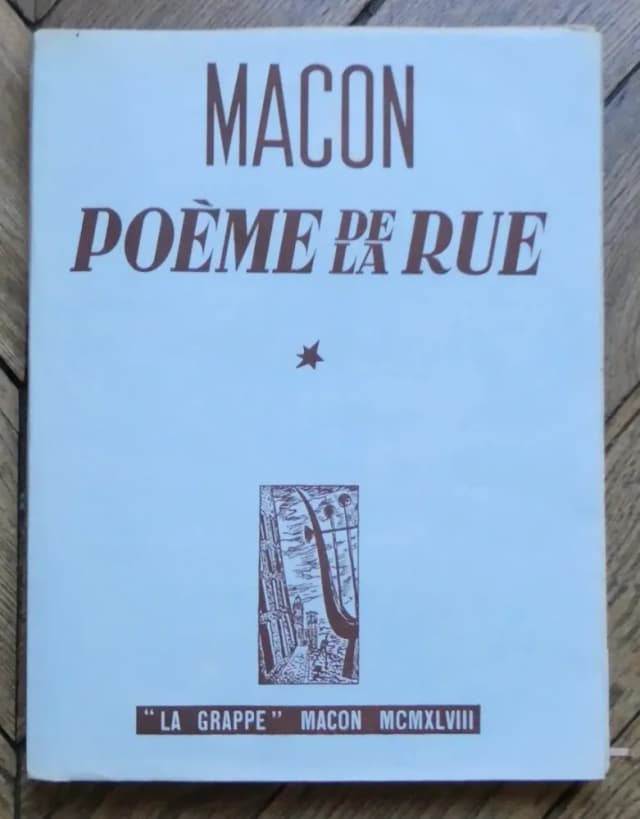 Couverture de Mâcon Poème de la Rue. Jean CARRON. Ed. O. 1948